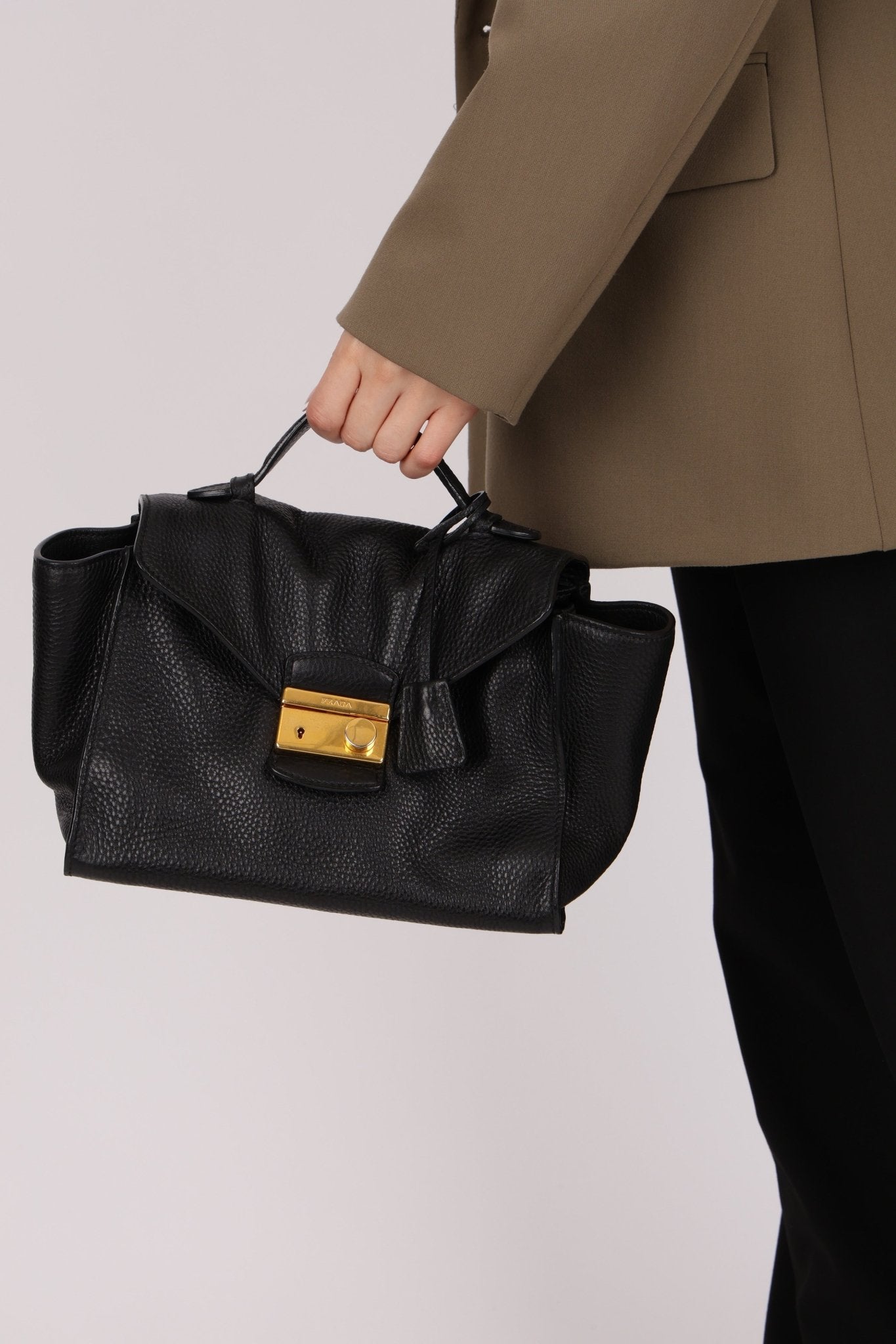 Prada Leather Vitello Daino Leather Flap Bag - FashioNica