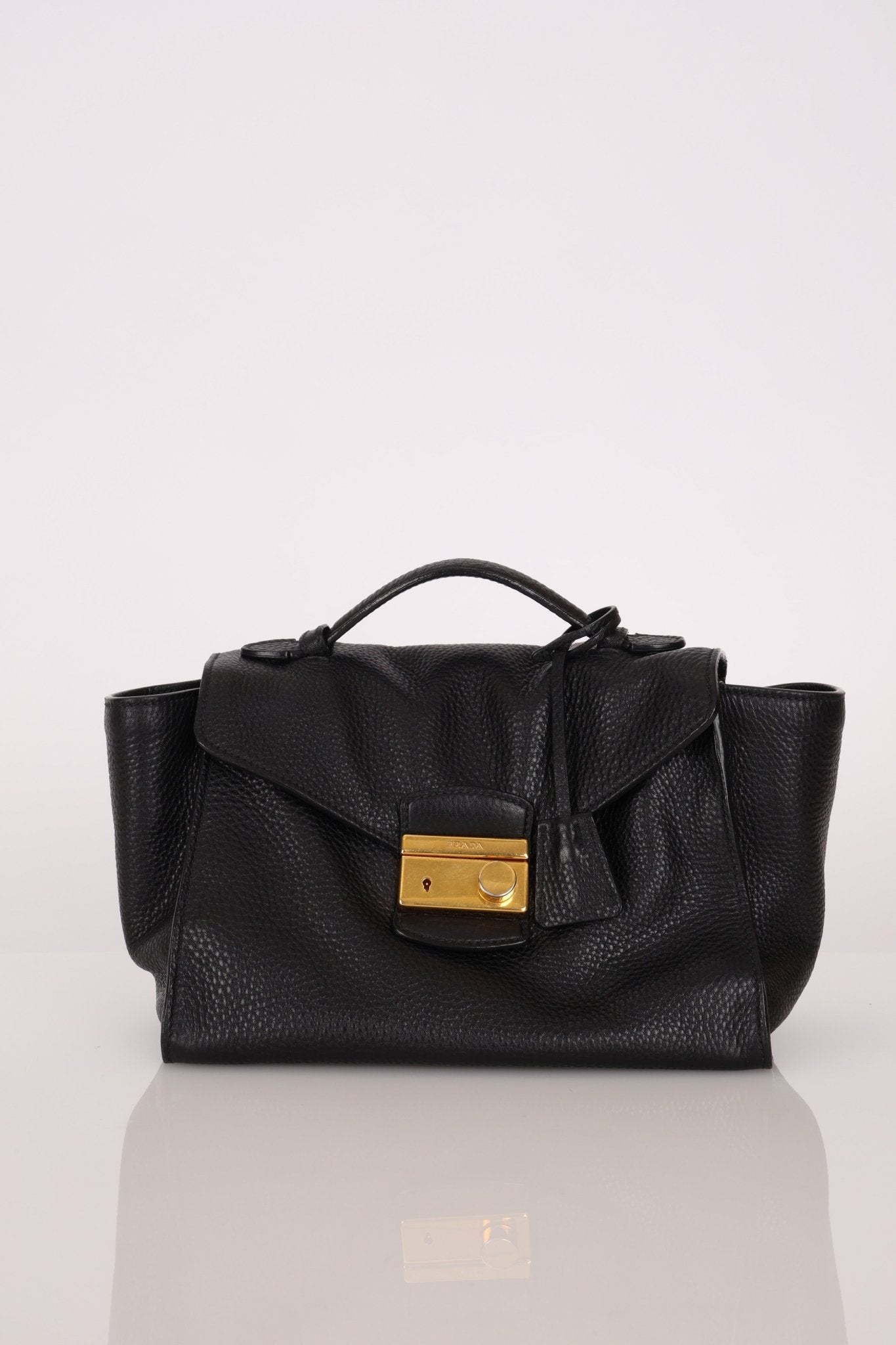 Prada Leather Vitello Daino Leather Flap Bag - FashioNica