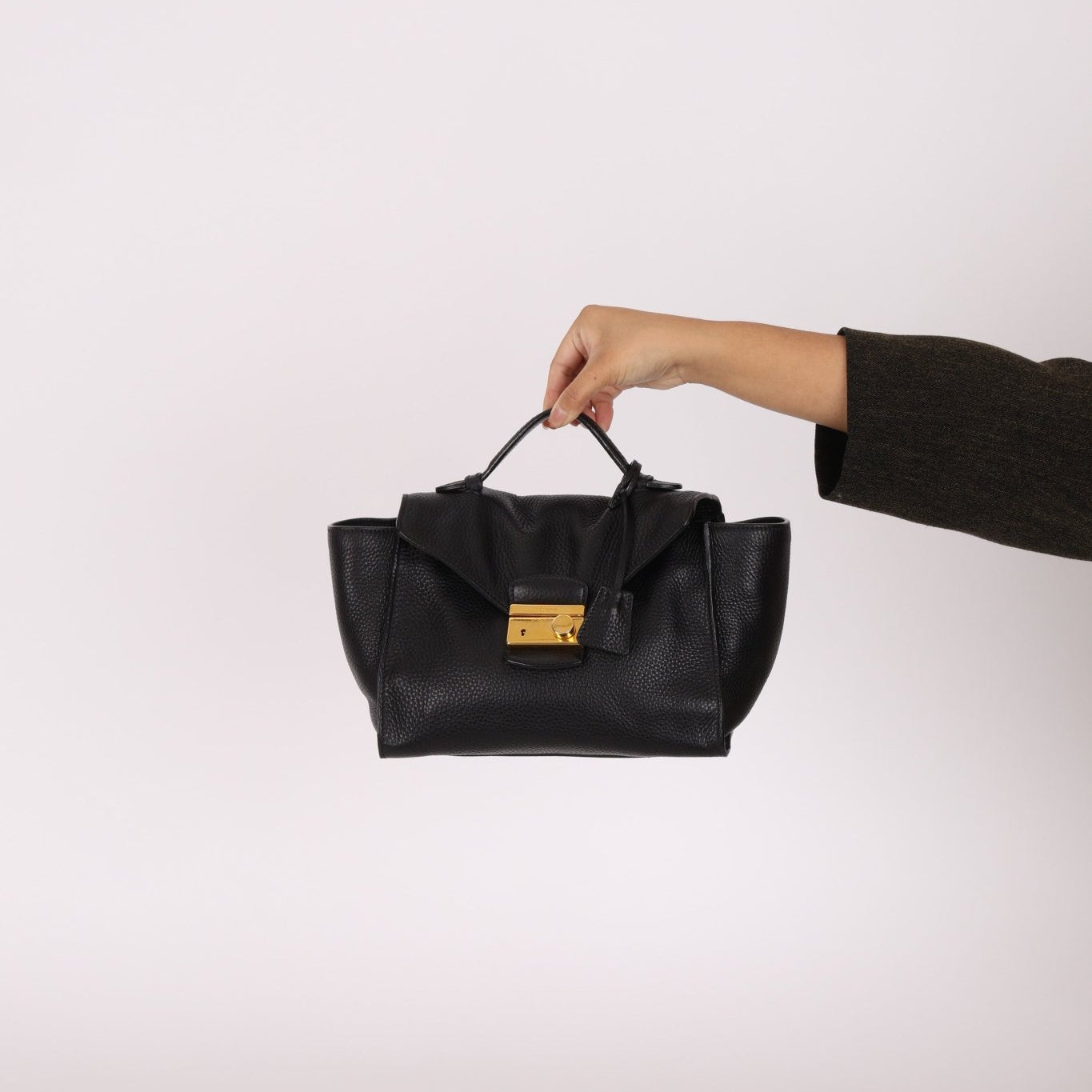 Prada Leather Vitello Daino Leather Flap Bag - FashioNica