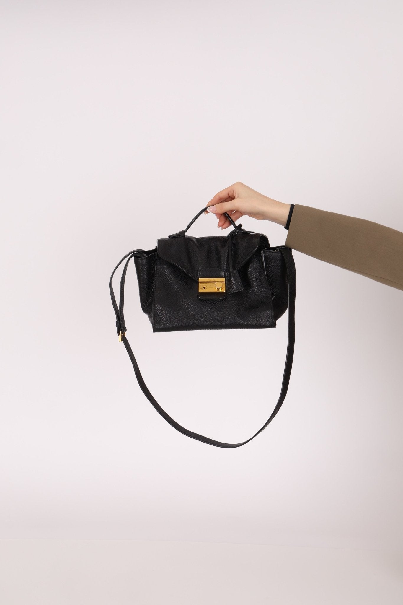 Prada Leather Vitello Daino Leather Flap Bag - FashioNica