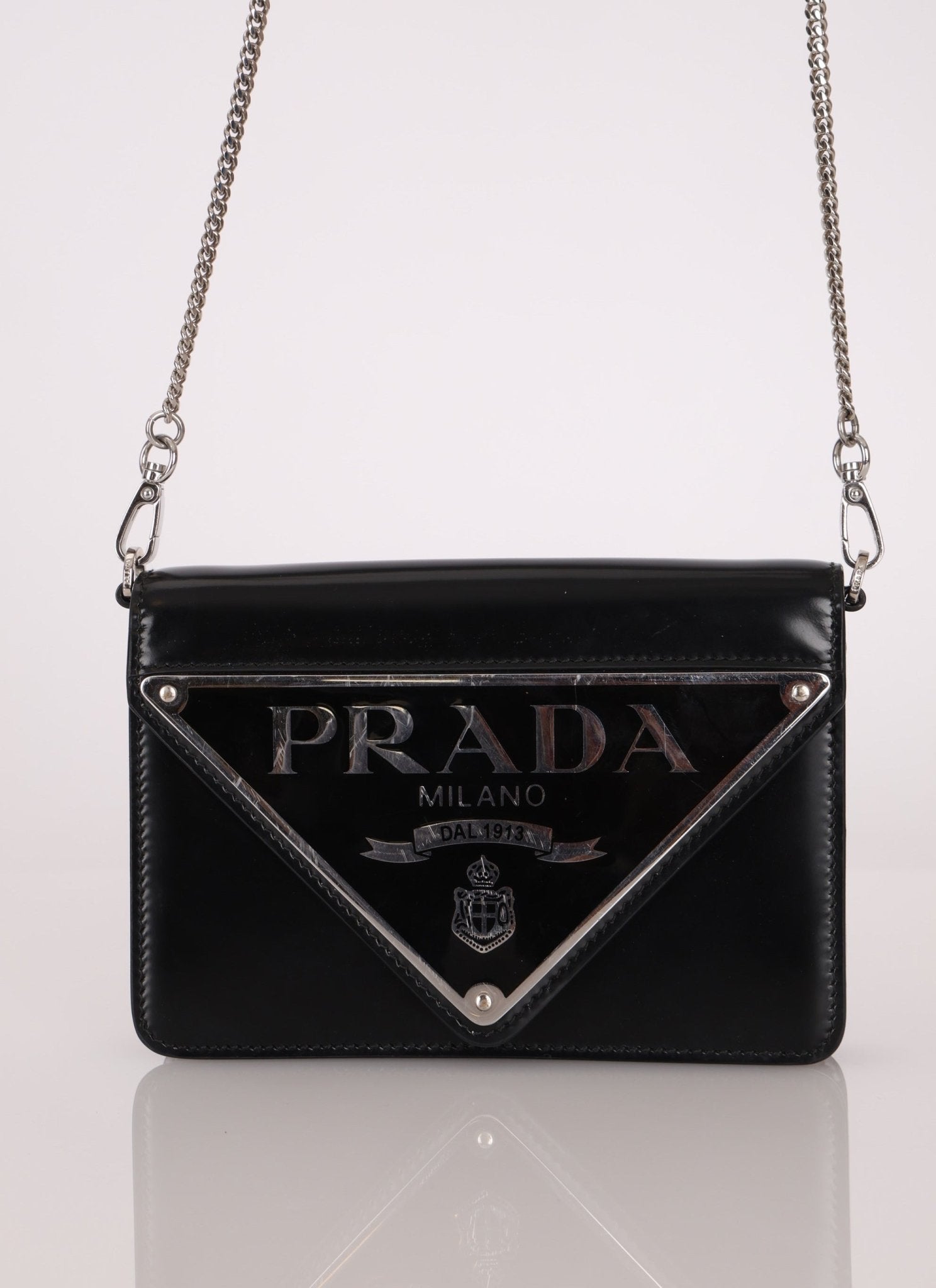 Prada Maxi Triangle Chain Flap Bag - FashioNica
