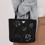 Prada Nylon and Leather Floral Applique Mini Tote - FashioNica