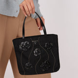 Prada Nylon and Leather Floral Applique Mini Tote - FashioNica