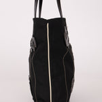 Prada Nylon and Leather Floral Applique Mini Tote - FashioNica