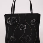 Prada Nylon and Leather Floral Applique Mini Tote - FashioNica