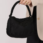 Prada Nylon Beaded Logo Tassel Hobo - FashioNica