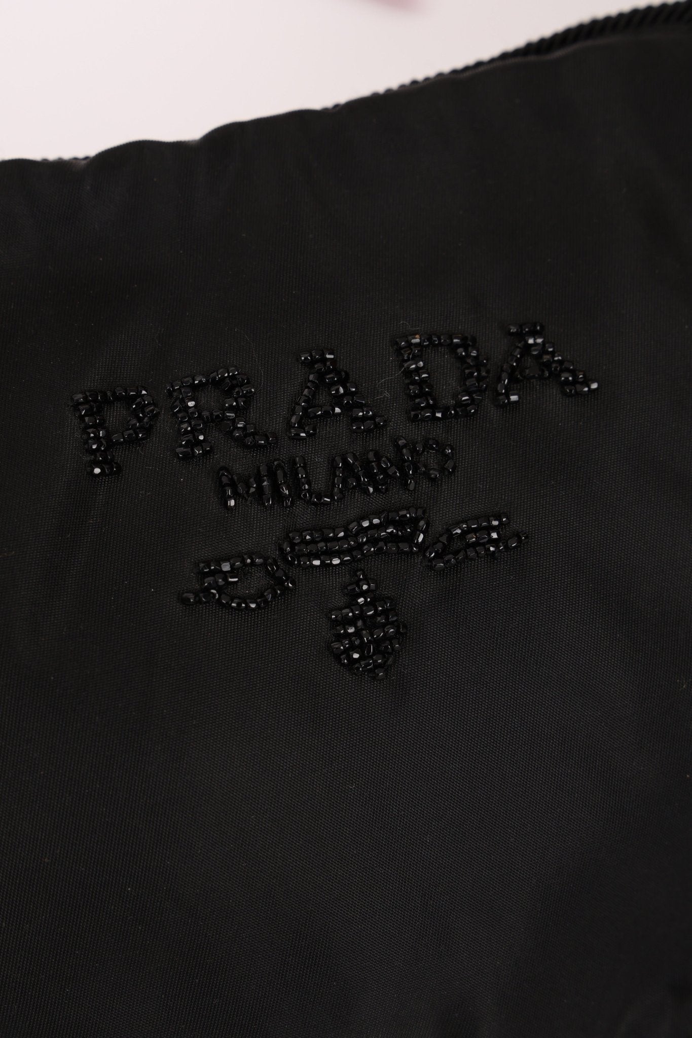 Prada Nylon Beaded Logo Tassel Hobo - FashioNica