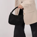 Prada Nylon Beaded Logo Tassel Hobo - FashioNica