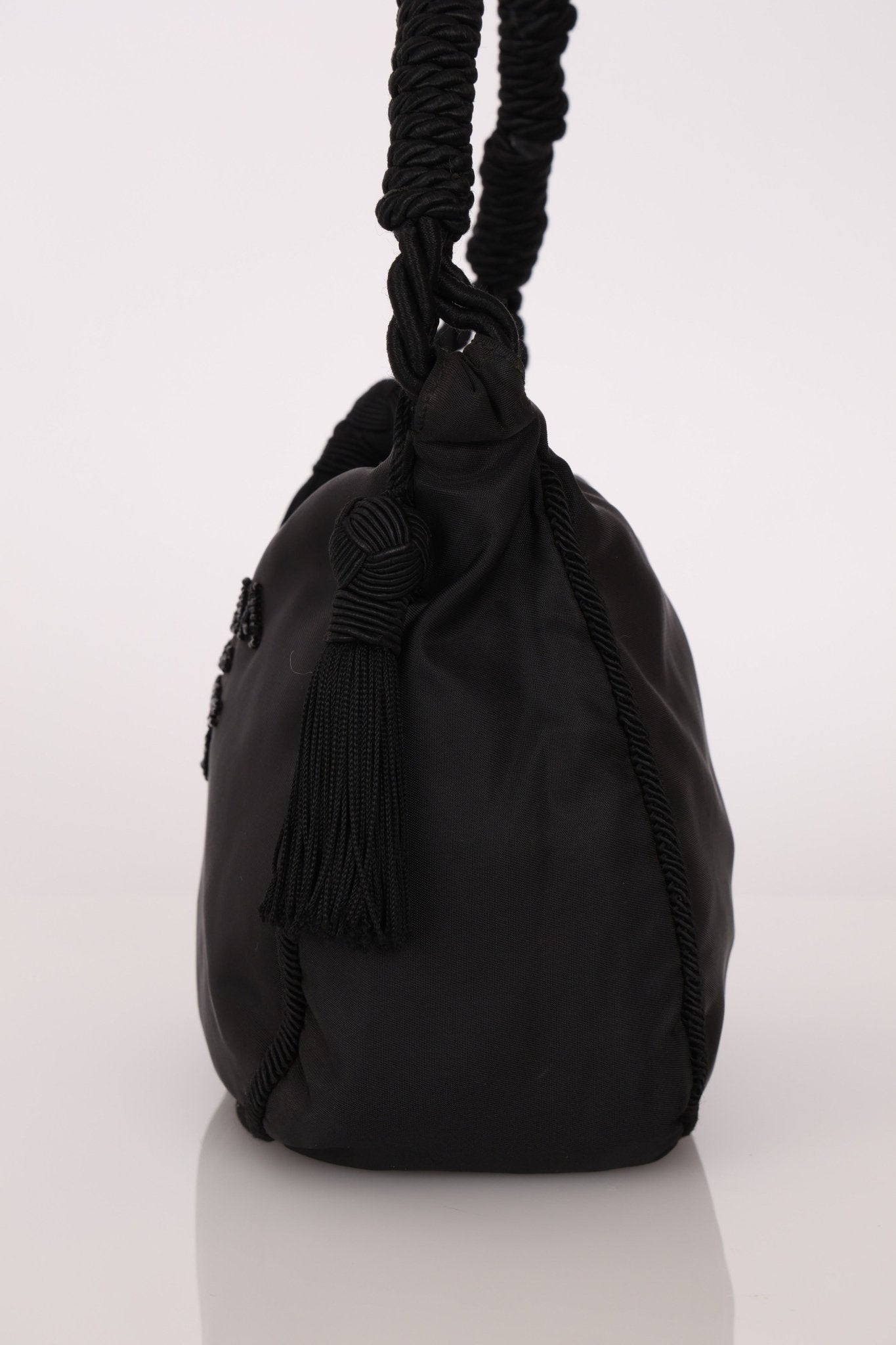 Prada Nylon Beaded Rope Handle Mini Hobo - FashioNica