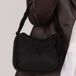 Prada Nylon Beaded Rope Handle Mini Hobo - FashioNica