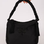 Prada Nylon Beaded Rope Handle Mini Hobo - FashioNica