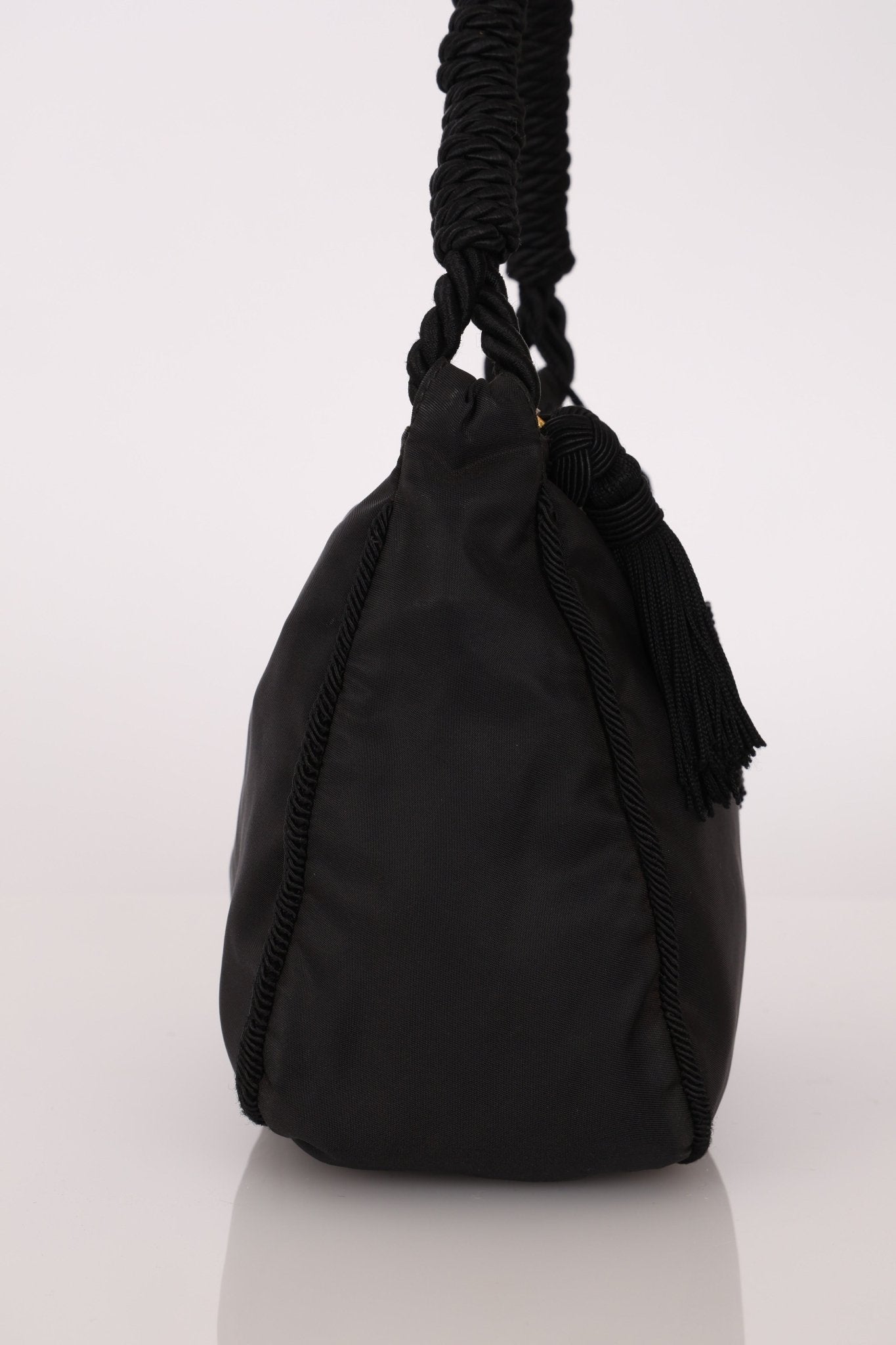 Prada Nylon Beaded Rope Handle Mini Hobo - FashioNica