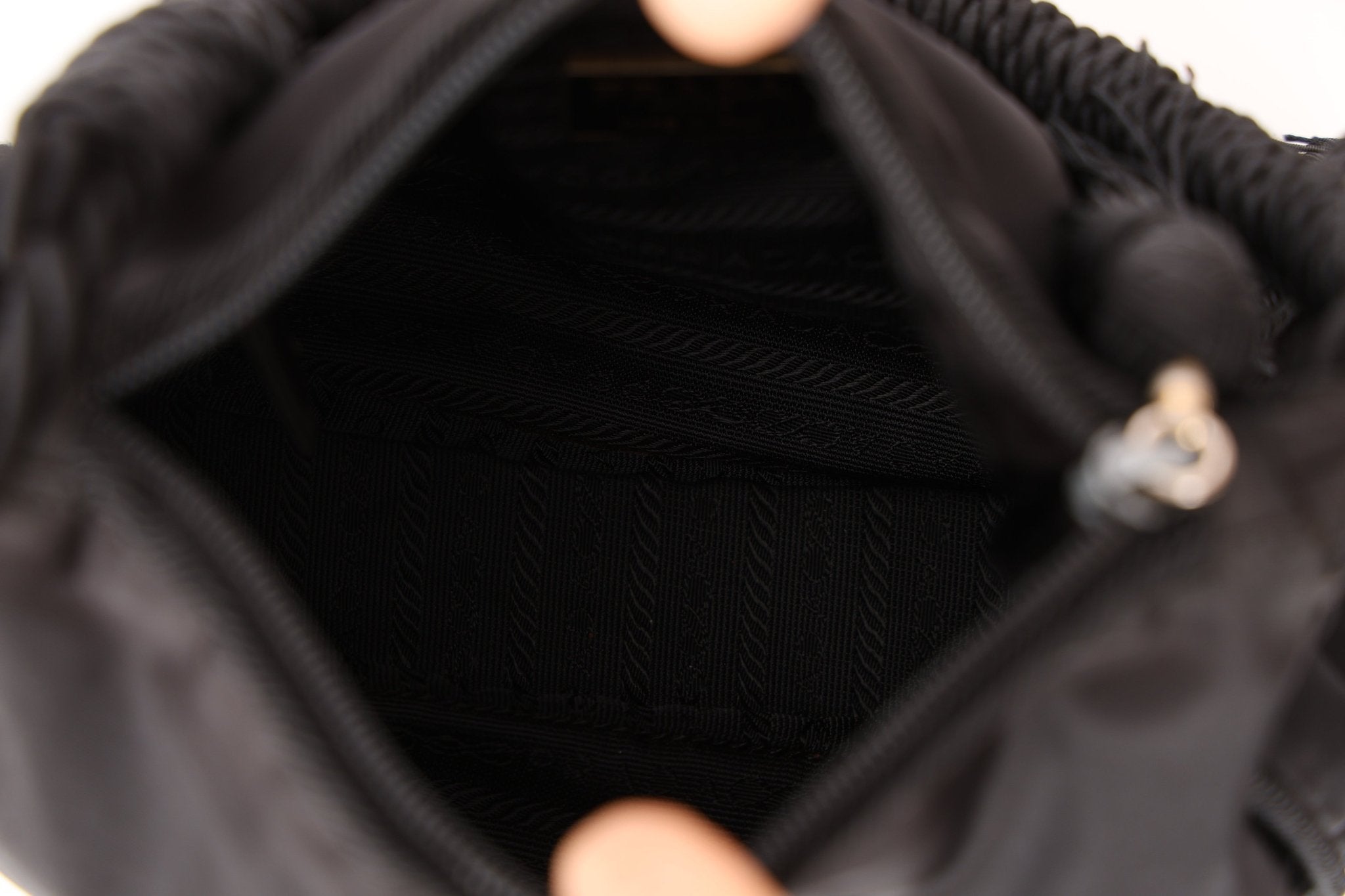 Prada Nylon Beaded Rope Handle Mini Hobo - FashioNica