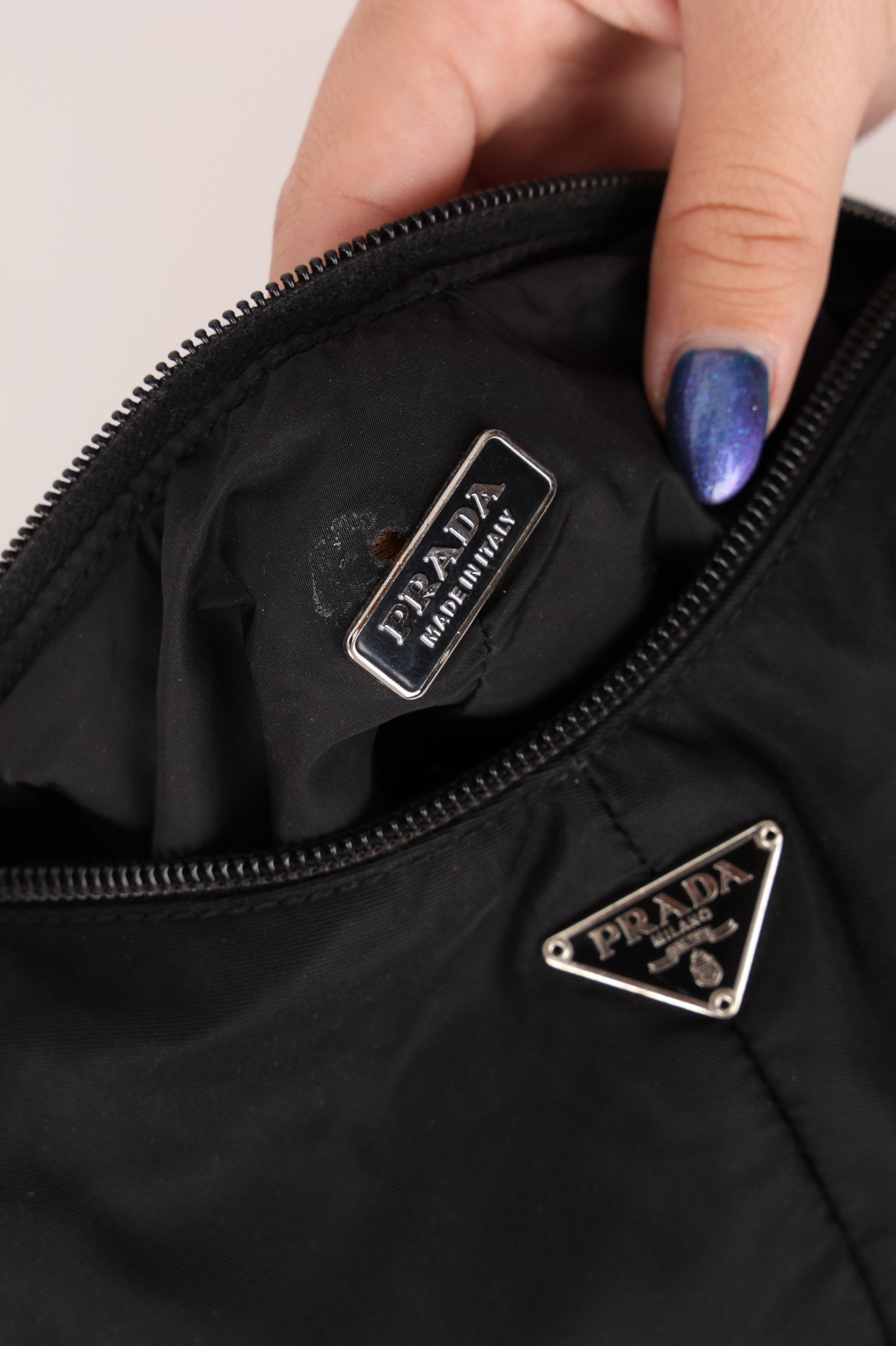 Prada Nylon Black Bracelet Bag - FashioNica