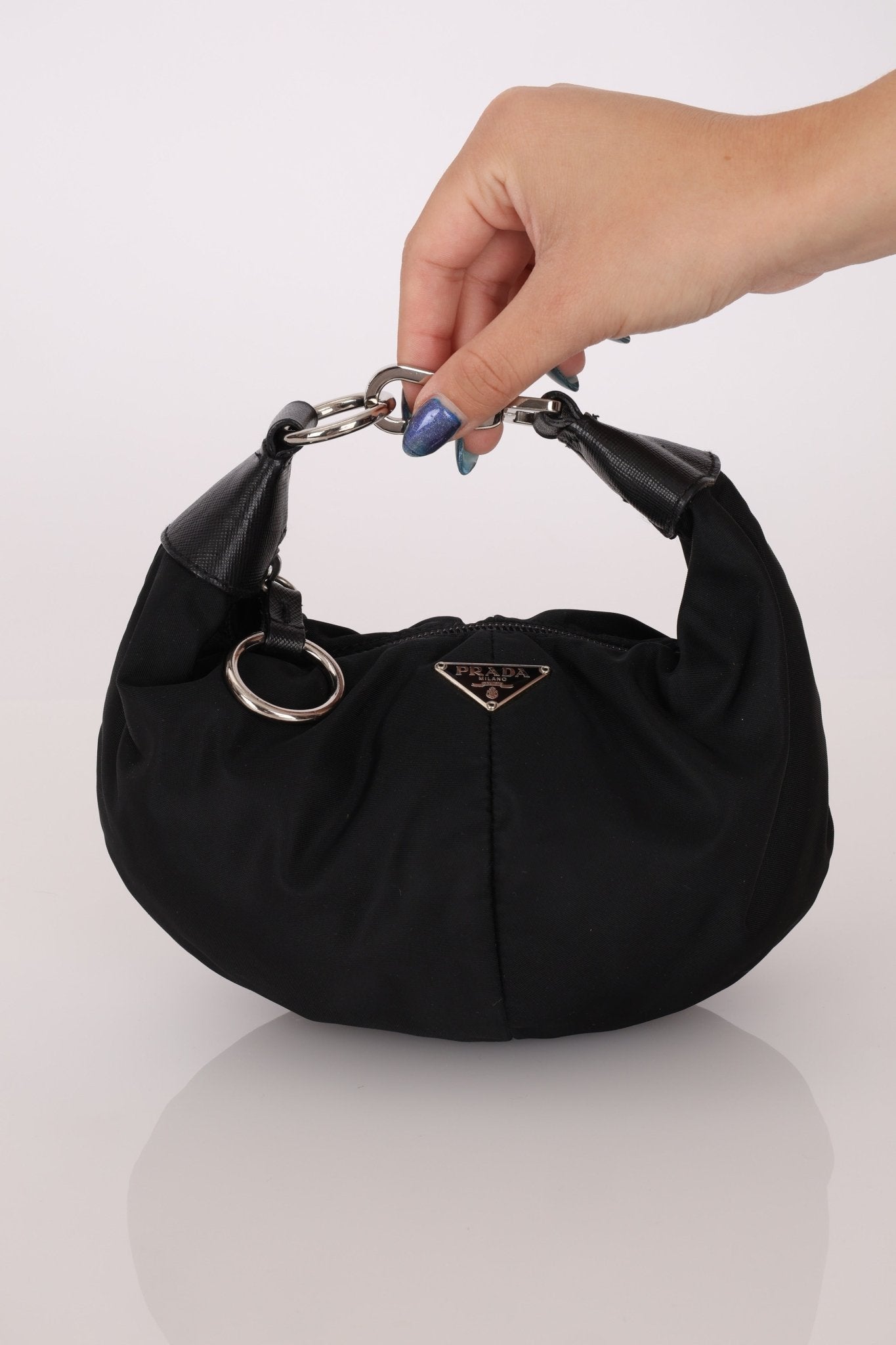 Prada Nylon Black Bracelet Bag - FashioNica