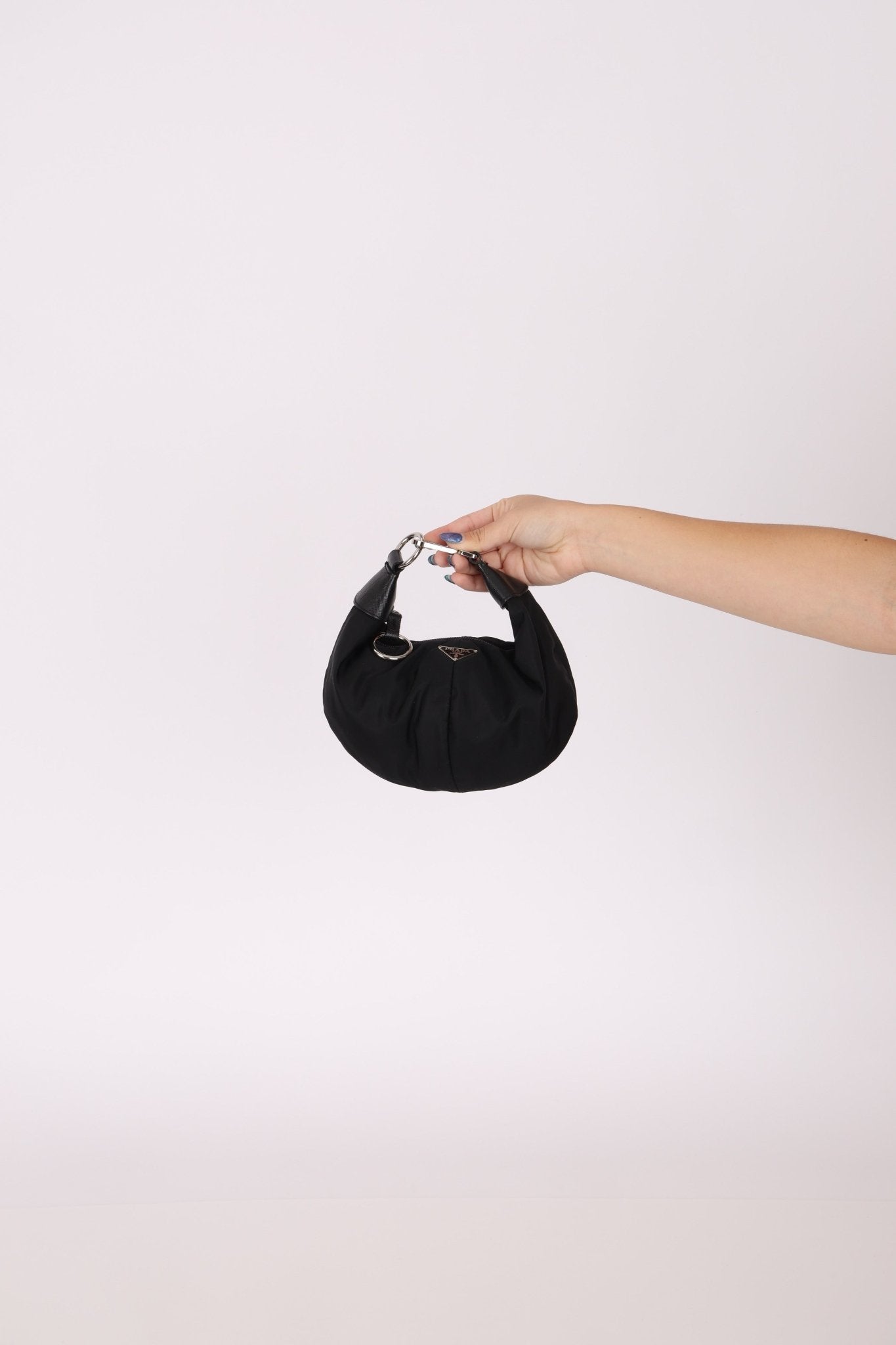 Prada Nylon Black Bracelet Bag - FashioNica