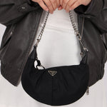 Prada Nylon Black Bracelet Bag - FashioNica