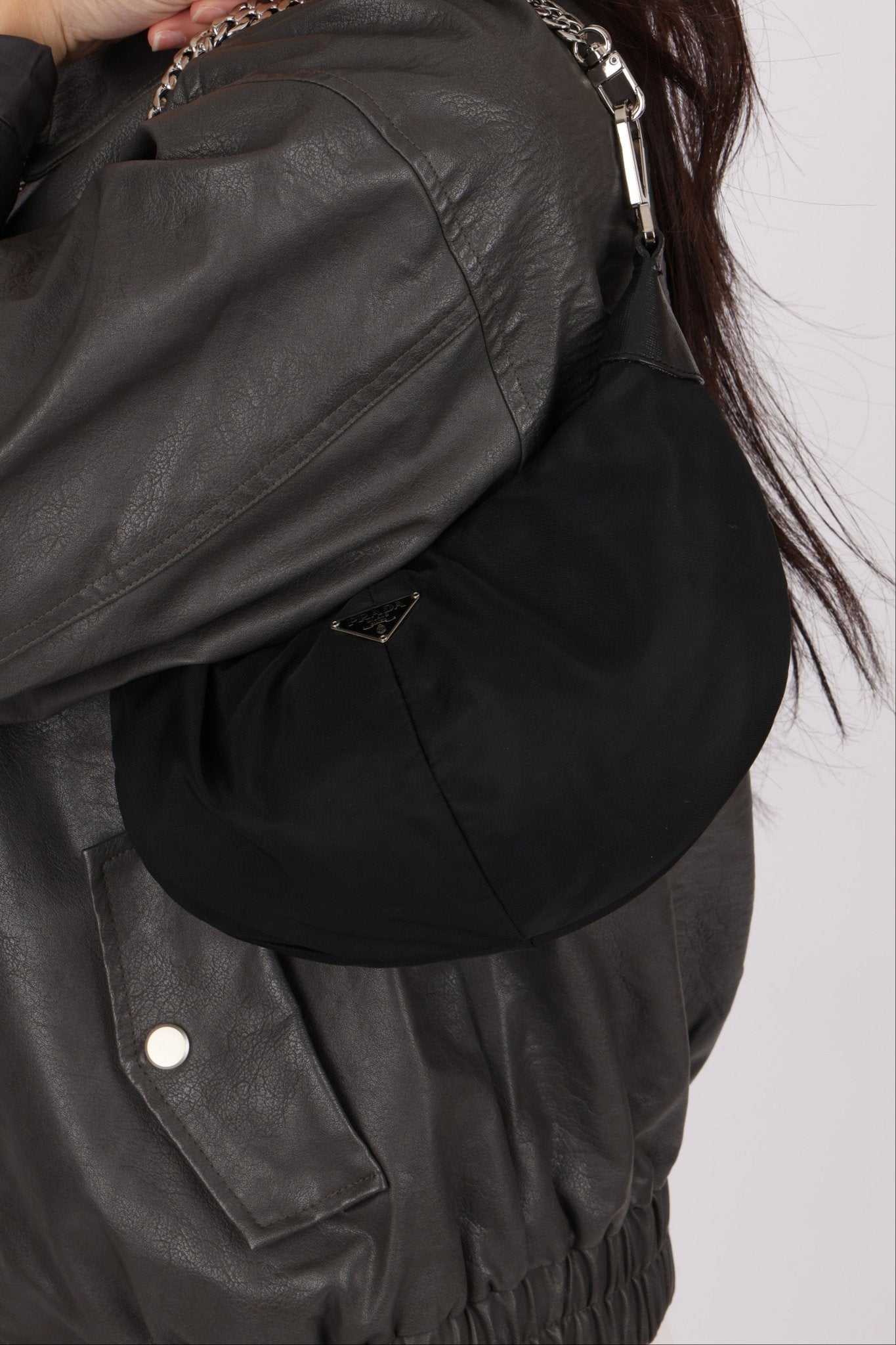 Prada Nylon Black Bracelet Bag - FashioNica