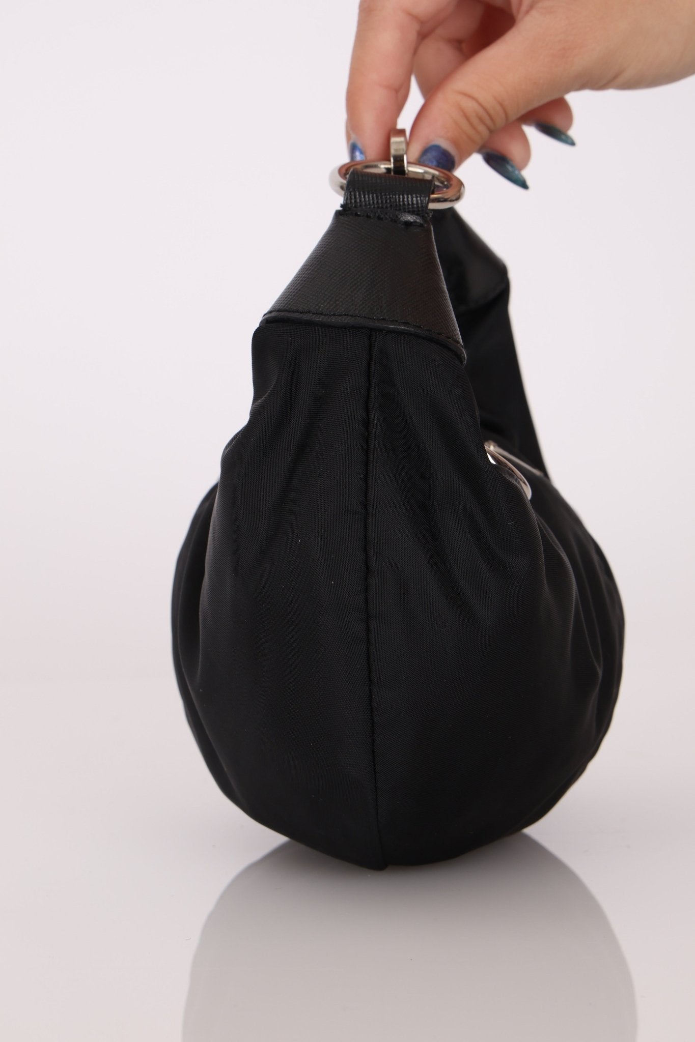 Prada Nylon Black Bracelet Bag - FashioNica