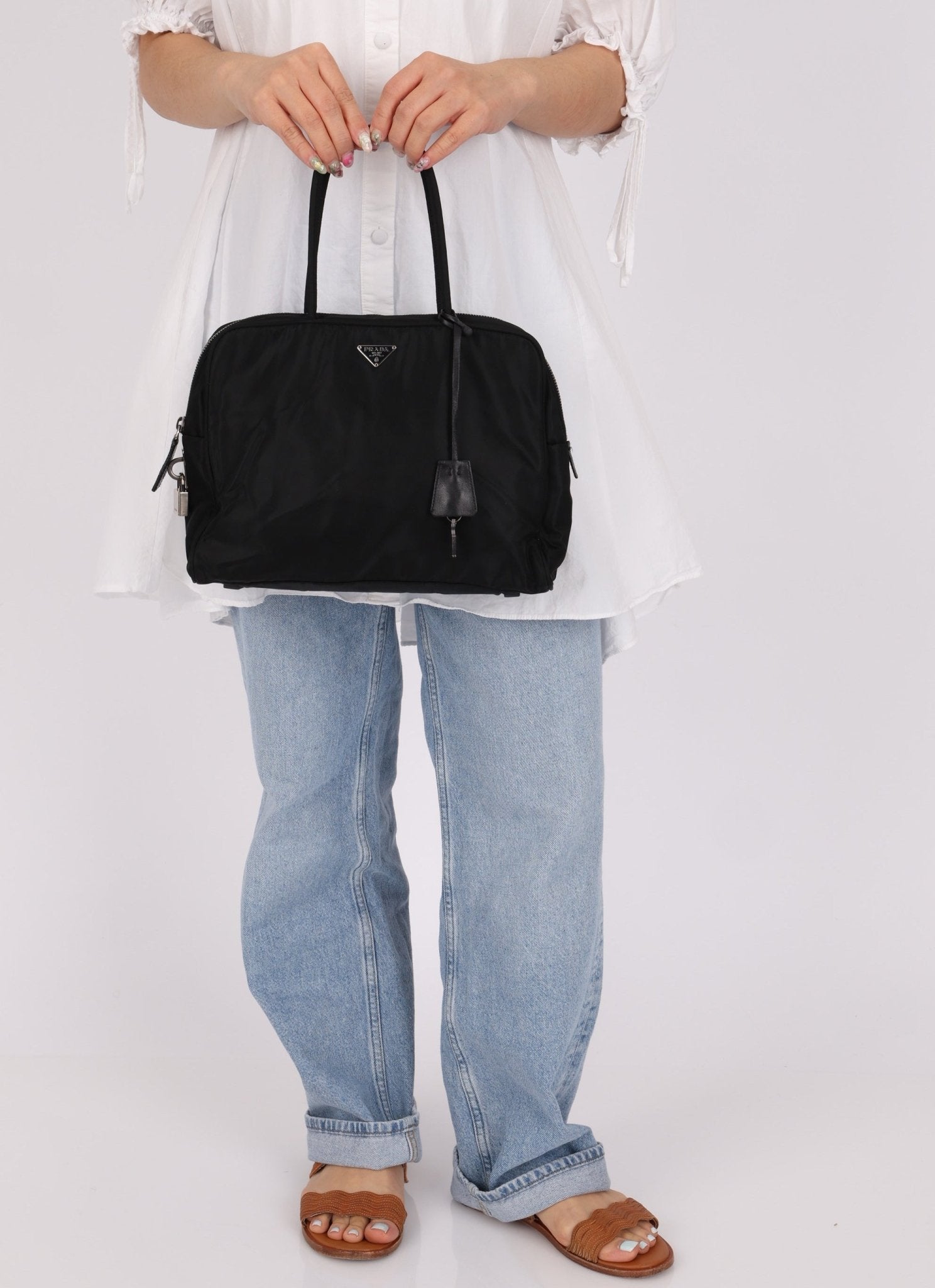 Prada Nylon Bowler Tote - FashioNica