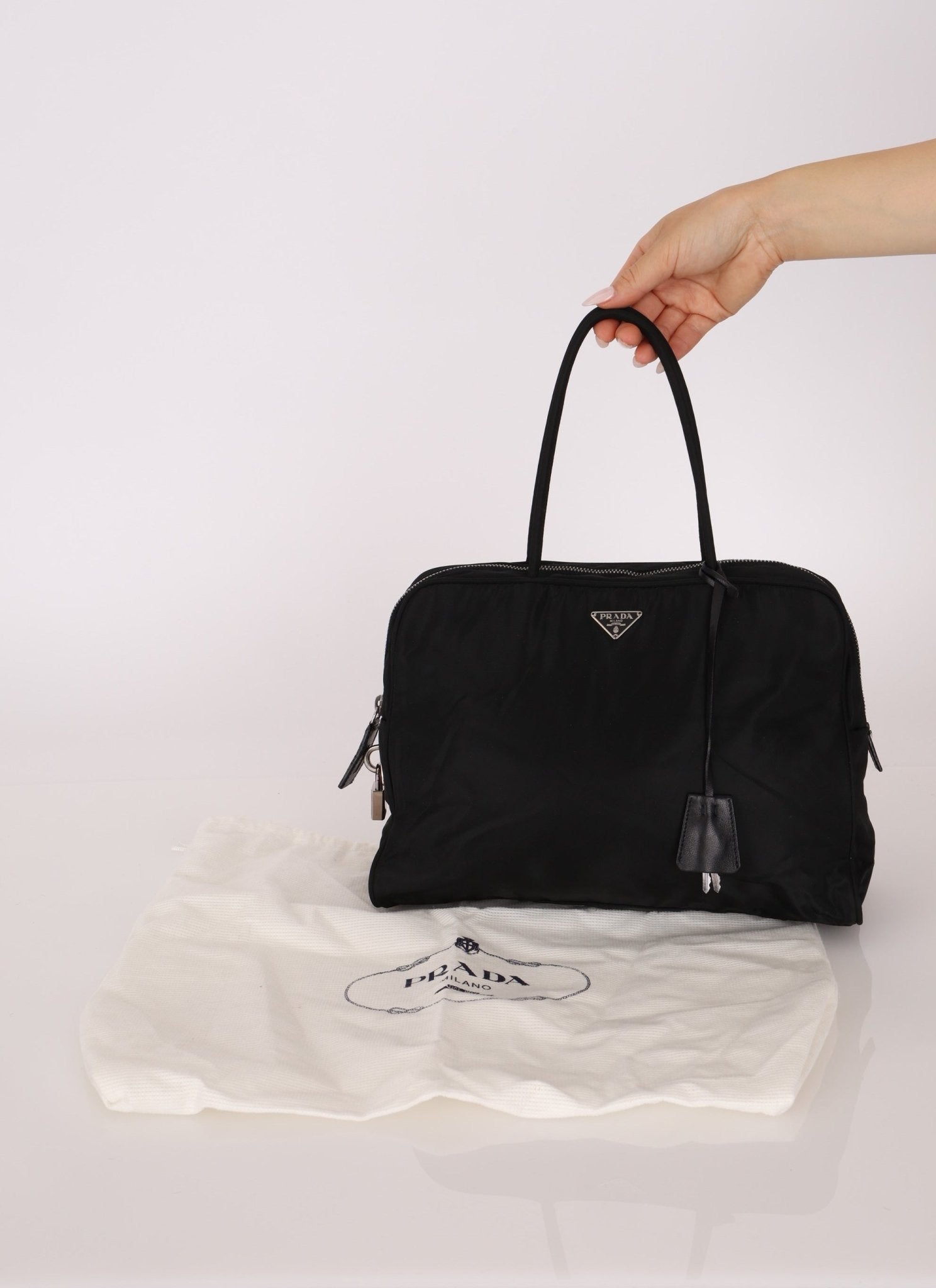 Prada Nylon Bowler Tote - FashioNica