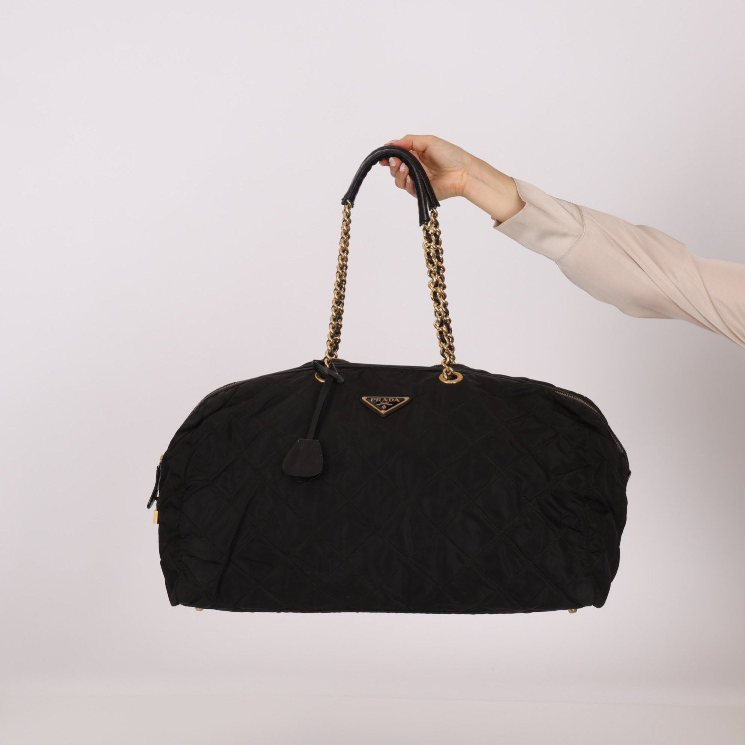 Prada Nylon Chain Weekender Bag - FashioNica