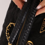 Prada Nylon Chain Weekender Bag - FashioNica