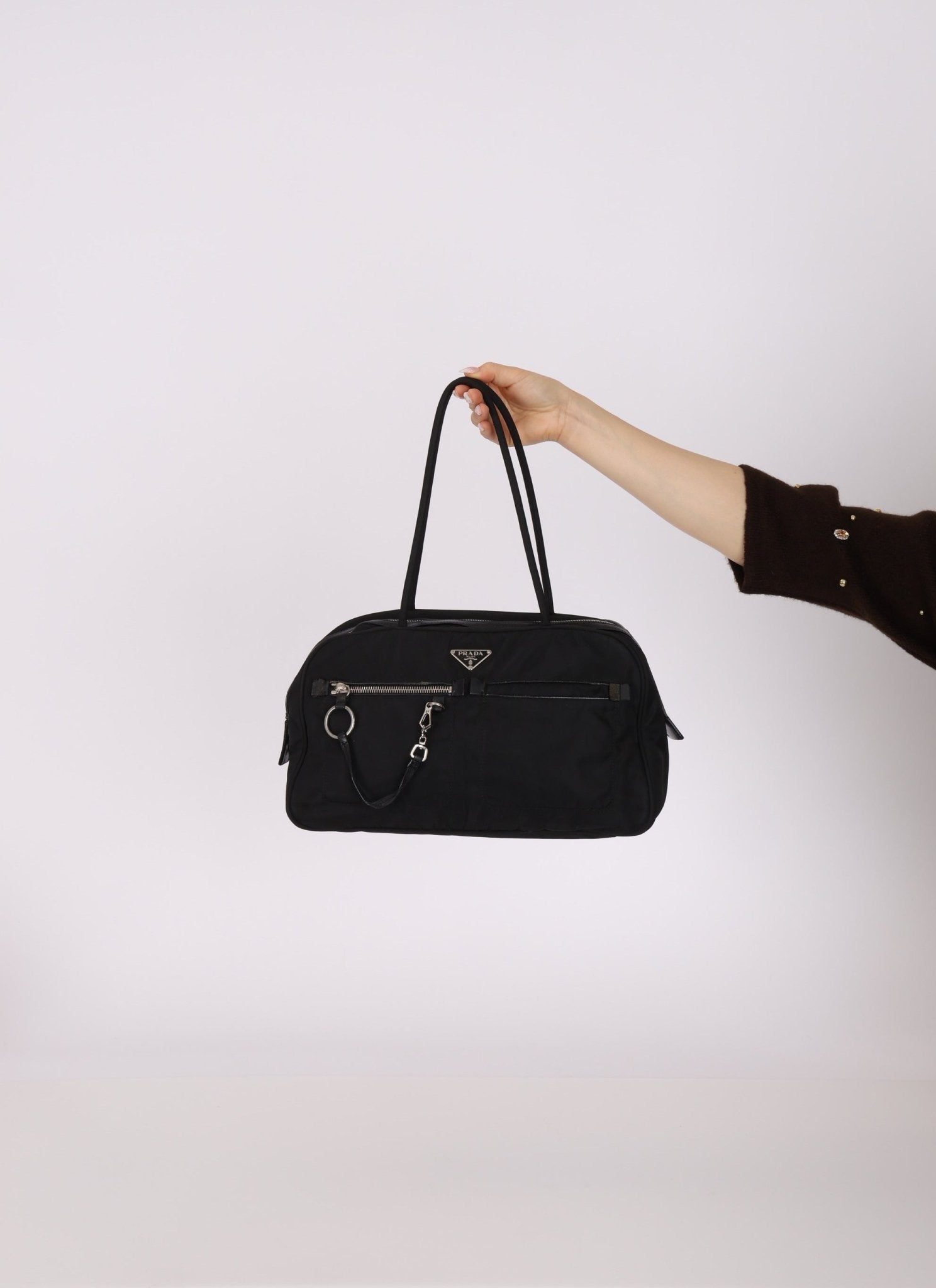 Prada Nylon Double Pocket Shoulder Bag - FashioNica