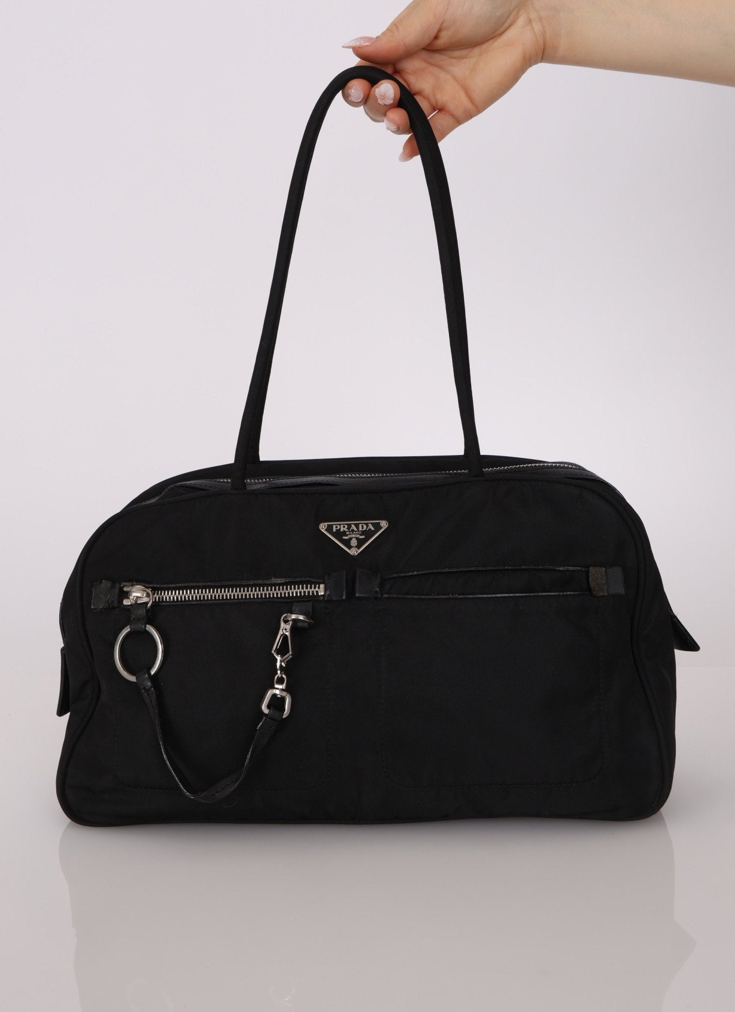 Prada Nylon Double Pocket Shoulder Bag - FashioNica