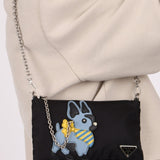 Prada Nylon French Bulldog Chain Pochette - FashioNica