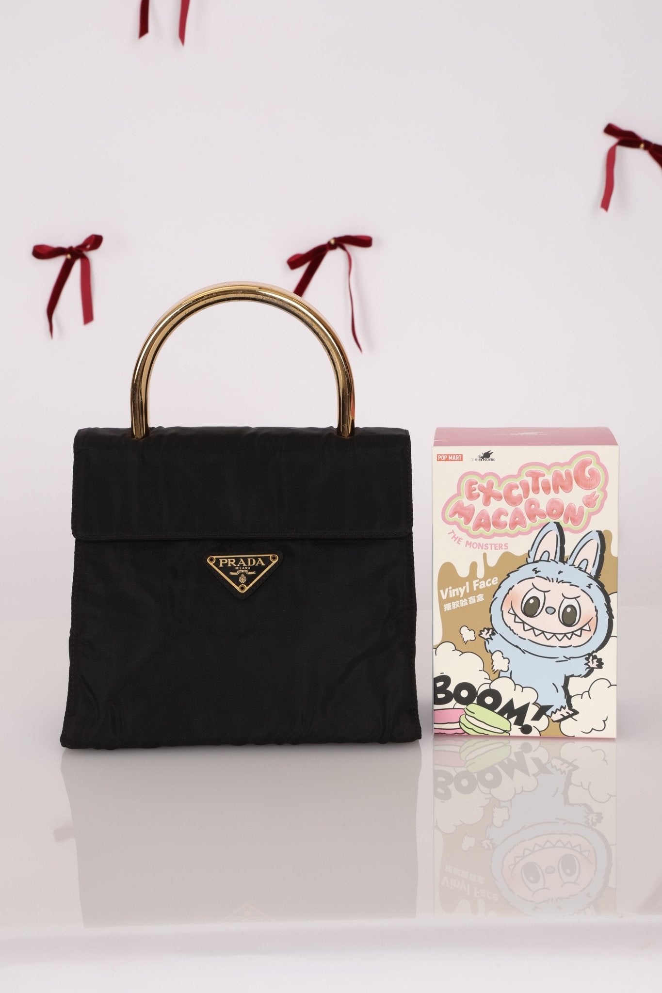 Prada Nylon Gold Mini Kelly Top Handle - FashioNica