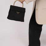 Prada Nylon Gold Mini Kelly Top Handle - FashioNica