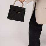 Prada Nylon Gold Mini Kelly Top Handle - FashioNica