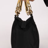 Prada Nylon Gold Top Handle Mini Tote - FashioNica