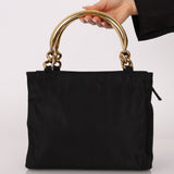 Prada Nylon Gold Top Handle Mini Tote - FashioNica