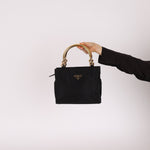Prada Nylon Gold Top Handle Mini Tote - FashioNica