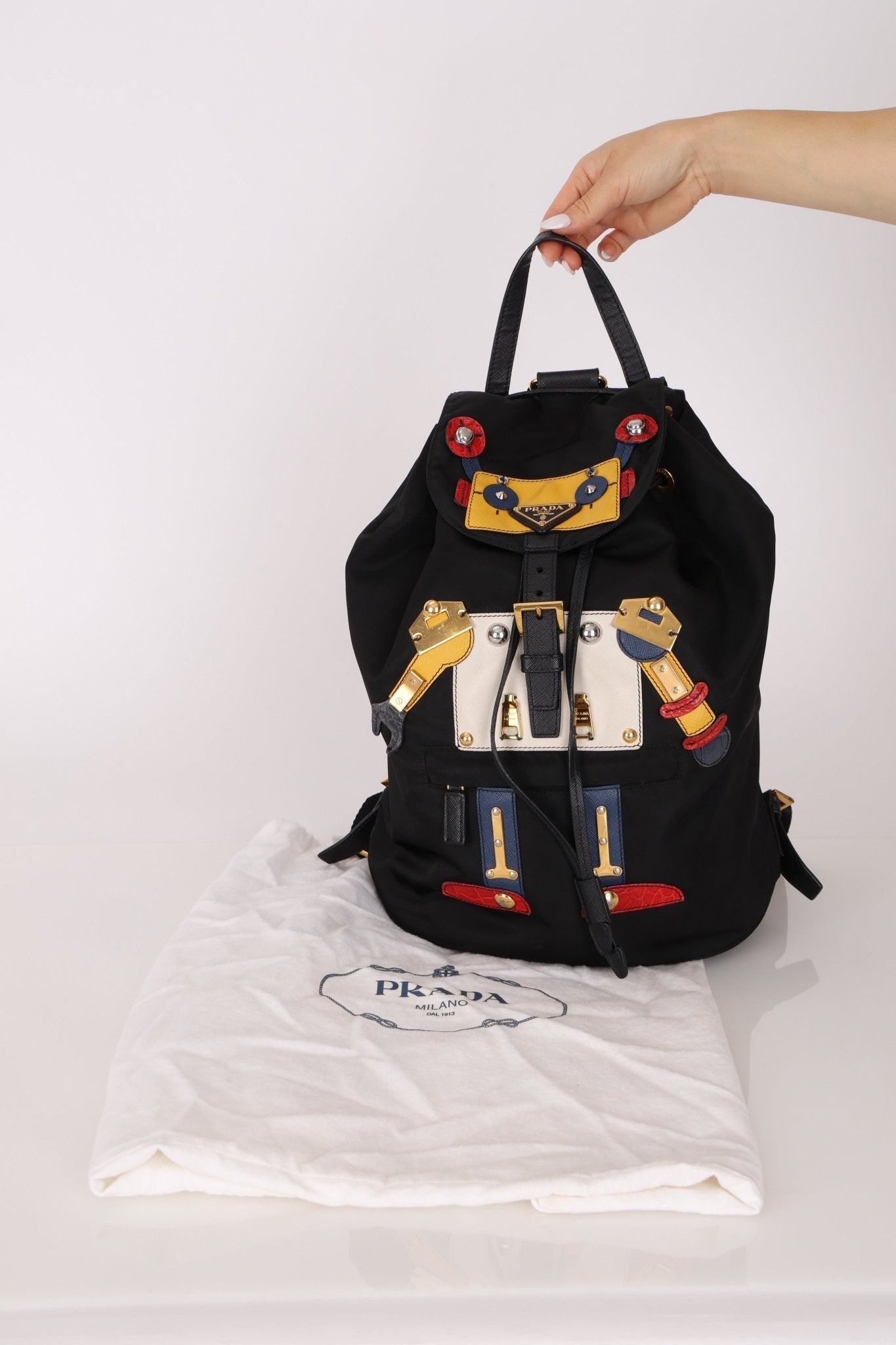 Prada Nylon Saffiano Robot 'Flo' Backpack - FashioNica