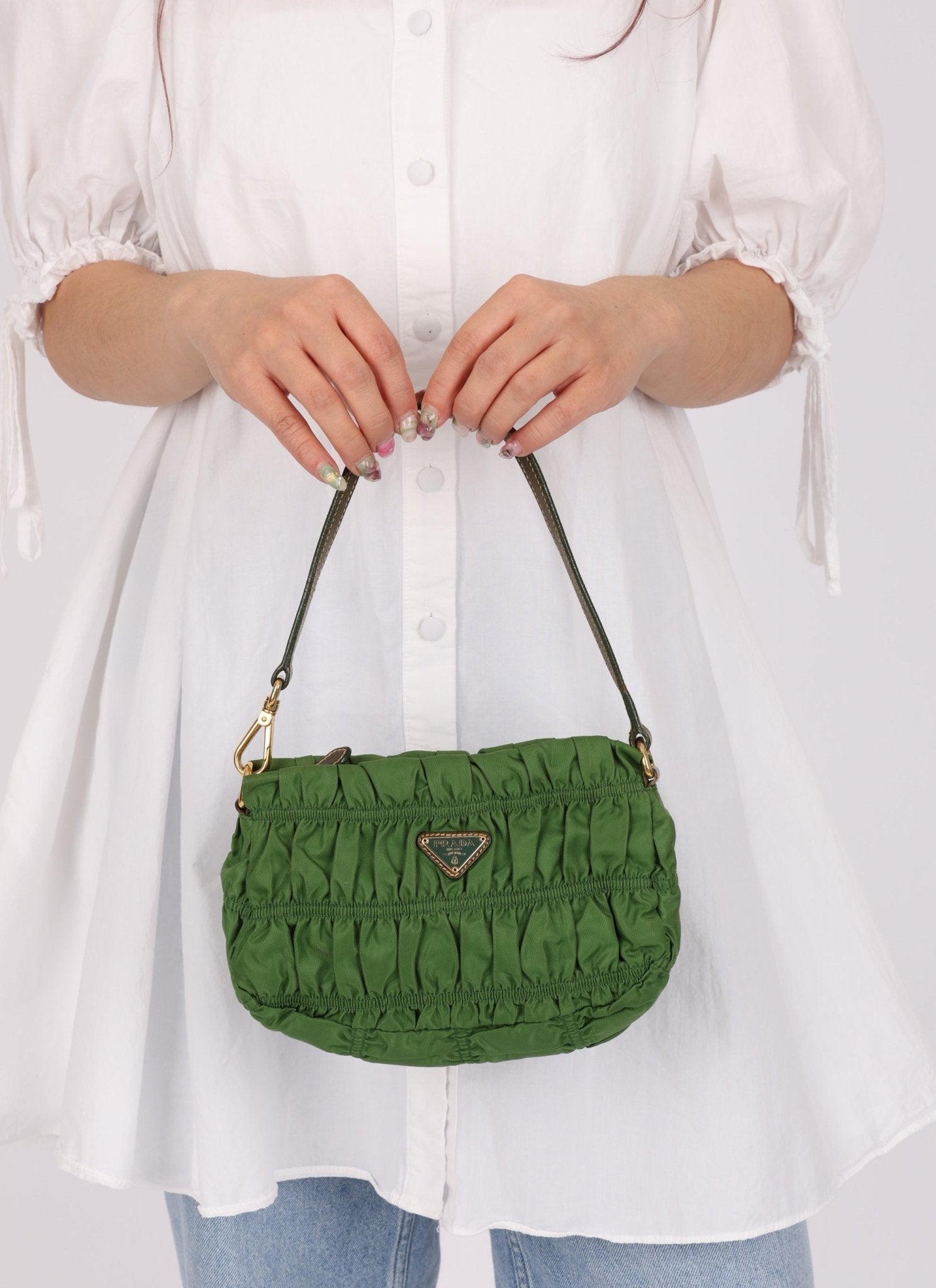 Prada Nylon Tessuto Gaufre Pochette - FashioNica