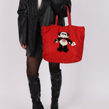 Prada Nylon Valentines Panda Red Tote - FashioNica