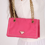 Prada Pink Nylon Chain Flap bag - FashioNica