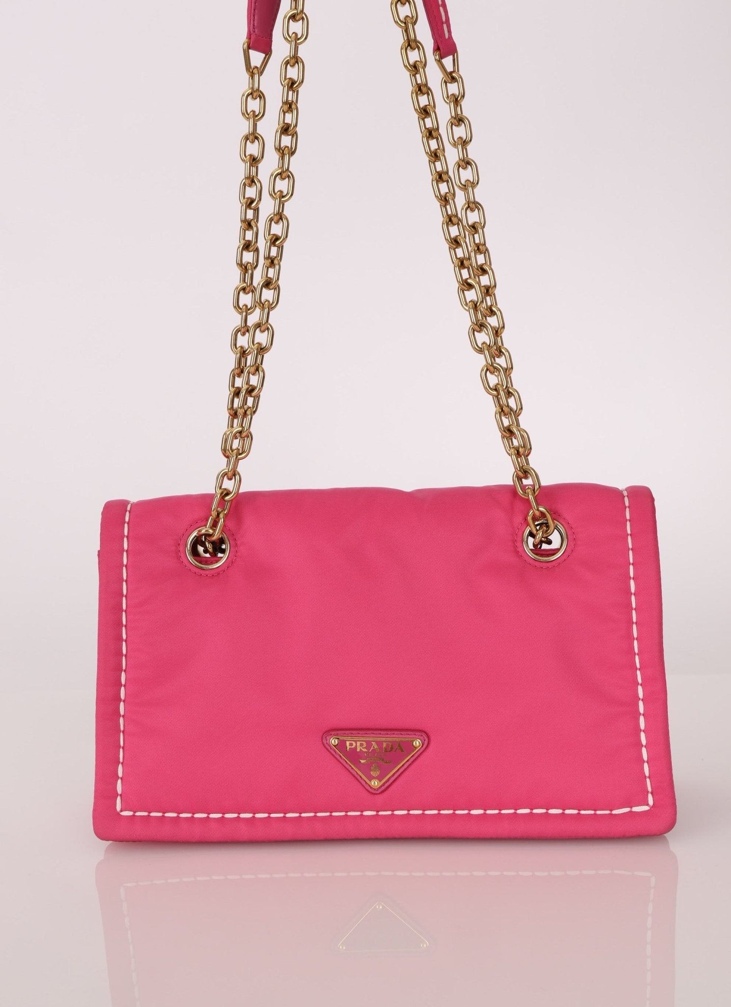 Prada Pink Nylon Chain Flap bag - FashioNica