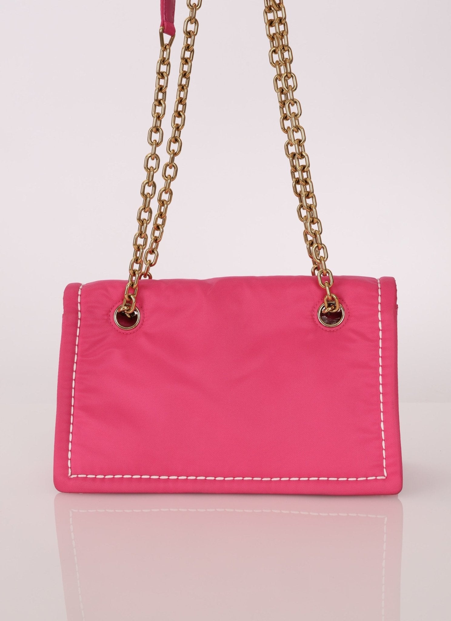 Prada Pink Nylon Chain Flap bag - FashioNica
