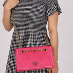 Prada Pink Nylon Chain Flap bag - FashioNica