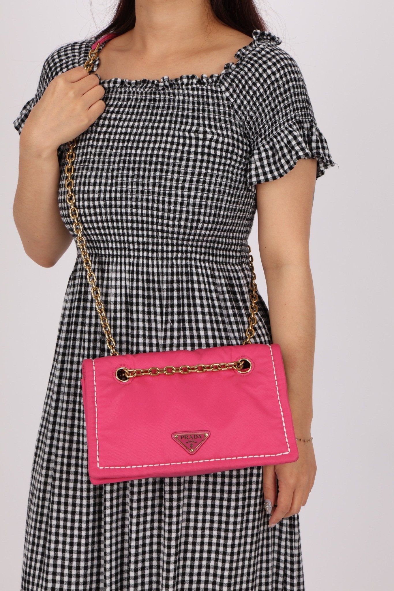 Prada Pink Nylon Chain Flap bag - FashioNica