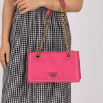 Prada Pink Nylon Chain Flap bag - FashioNica