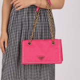 Prada Pink Nylon Chain Flap bag - FashioNica