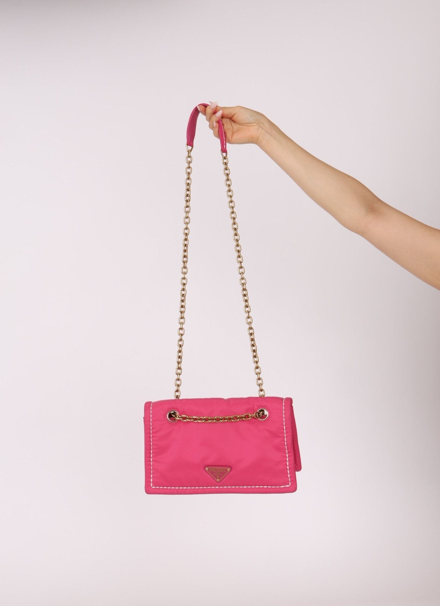Prada Pink Nylon Chain Flap bag - FashioNica