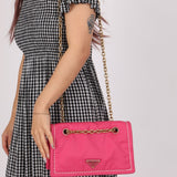 Prada Pink Nylon Chain Flap bag - FashioNica