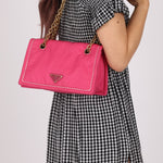 Prada Pink Nylon Chain Flap bag - FashioNica
