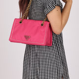 Prada Pink Nylon Chain Flap bag - FashioNica